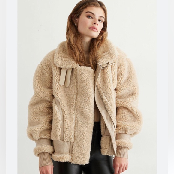 Dynamite Jackets & Blazers - Dynamite Sherpa Aviator Coat